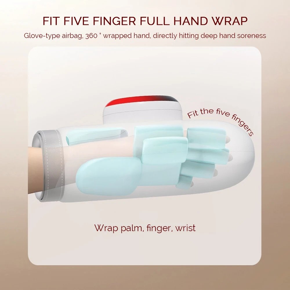 Electric Hand Massager Air Bag Red Light Therapy 3 Modes Wrist Finger Massagers Kneading Rollers Warm Heating Glove Massager Electric Hand Massager Air Bag Red Light Therapy 3 Modes Wrist Finger Massagers Kneading Rollers Warm Heating Glove Massager