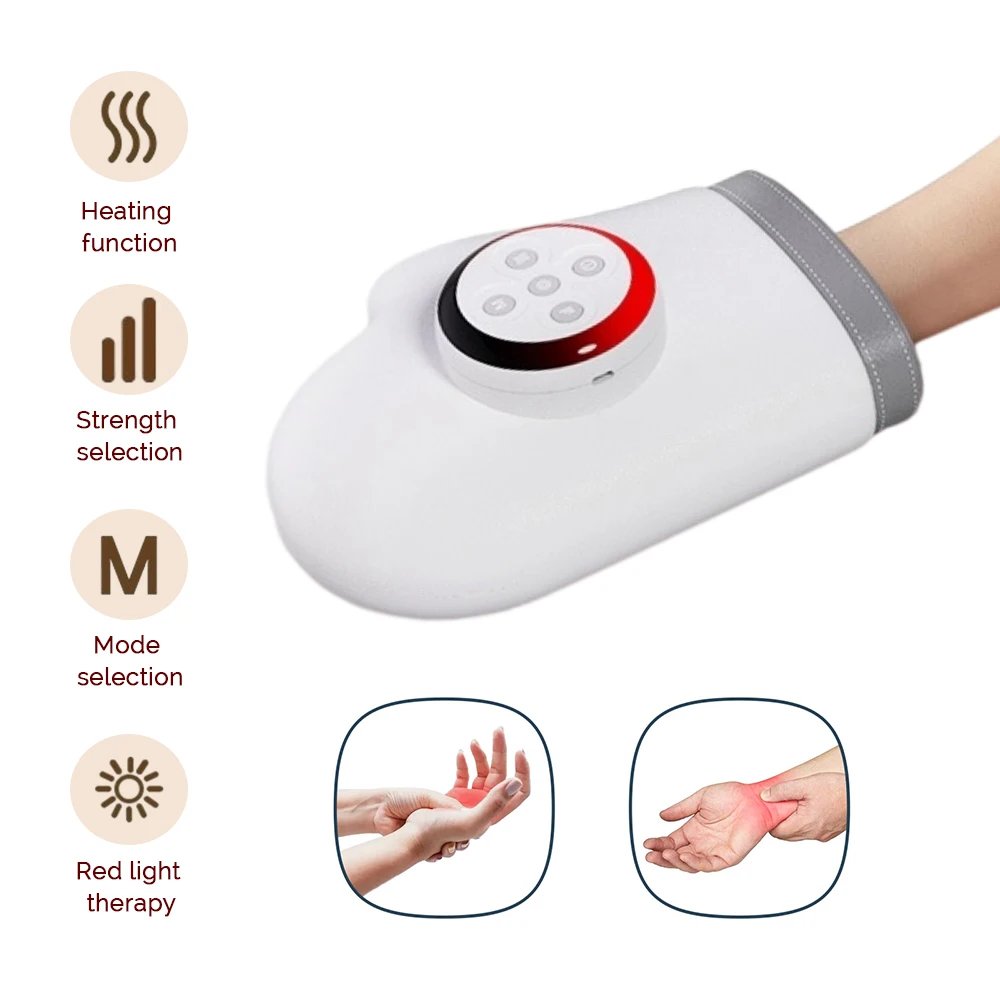 Electric Hand Massager Air Bag Red Light Therapy 3 Modes Wrist Finger Massagers Kneading Rollers Warm Heating Glove Massager Electric Hand Massager Air Bag Red Light Therapy 3 Modes Wrist Finger Massagers Kneading Rollers Warm Heating Glove Massager
