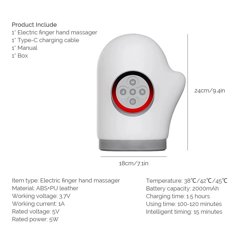 Electric Hand Massager Air Bag Red Light Therapy 3 Modes Wrist Finger Massagers Kneading Rollers Warm Heating Glove Massager Electric Hand Massager Air Bag Red Light Therapy 3 Modes Wrist Finger Massagers Kneading Rollers Warm Heating Glove Massager