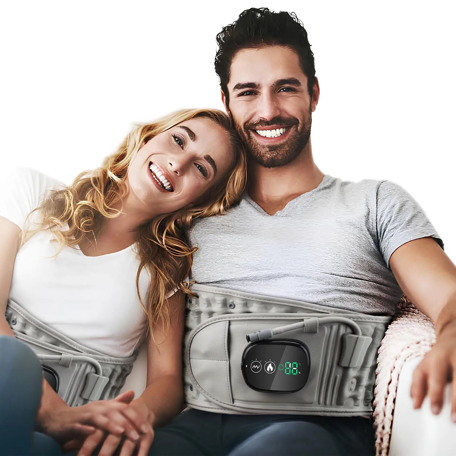 الأشعة تحت الحمراء التدفئة الخصر مدلك حزام كهربائي الاهتزاز USB تهمة الضوء الأحمر الساخن ضغط قطني دعم الظهر هدفين الاسترخاء