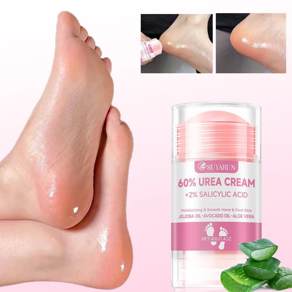 SUYARUN 60% Urea Foot Cream Stick - Moisturizing & Exfoliating, Cracked Heel Repair, Deep Hydration for Dry Feet, Long protect.