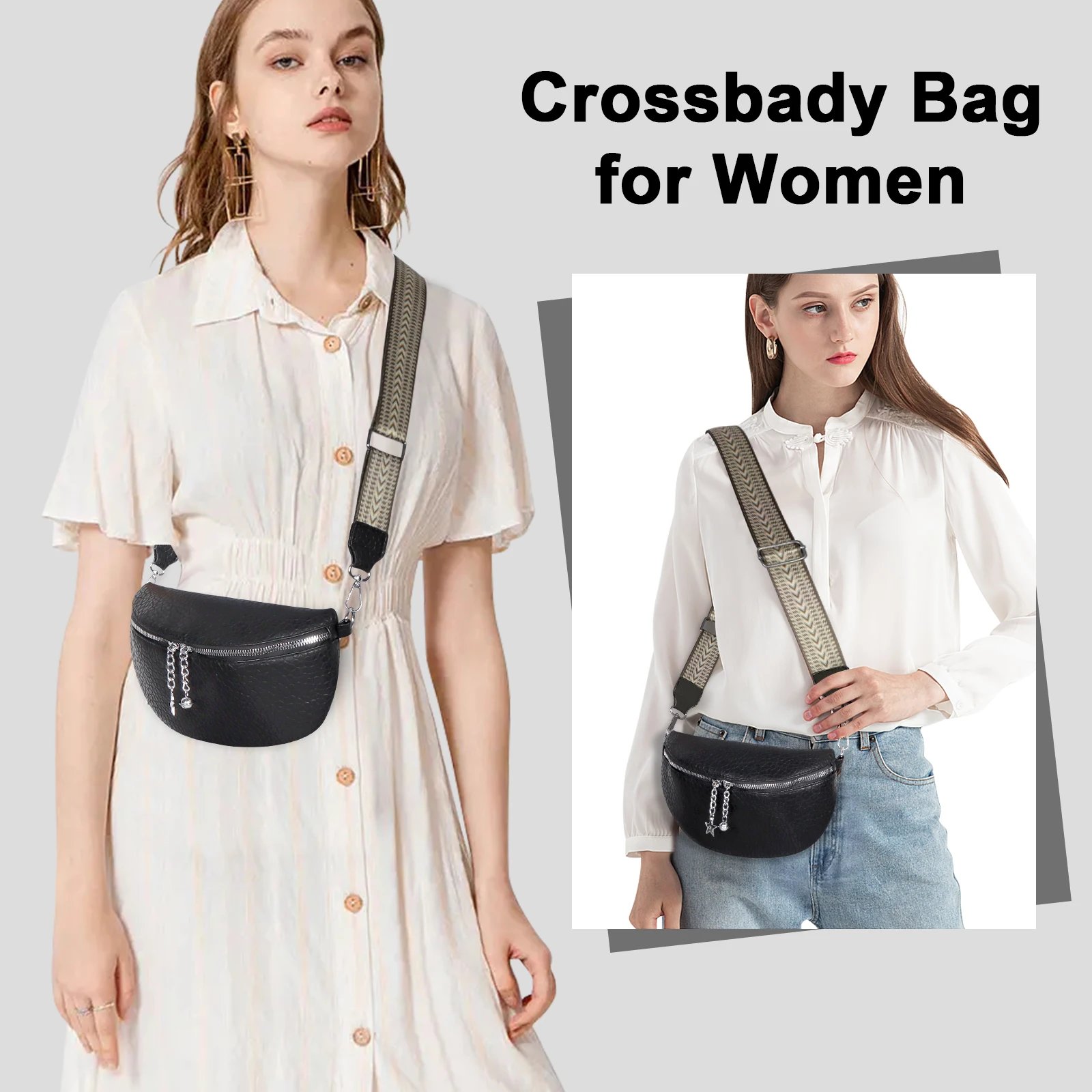 حقيبة خصر مخصصة مع فتحة لبطاقة الائتمان حقيبة كروس نسائية مخصصة حزمة مراوح حقيبة كتف للتسوق والسفر