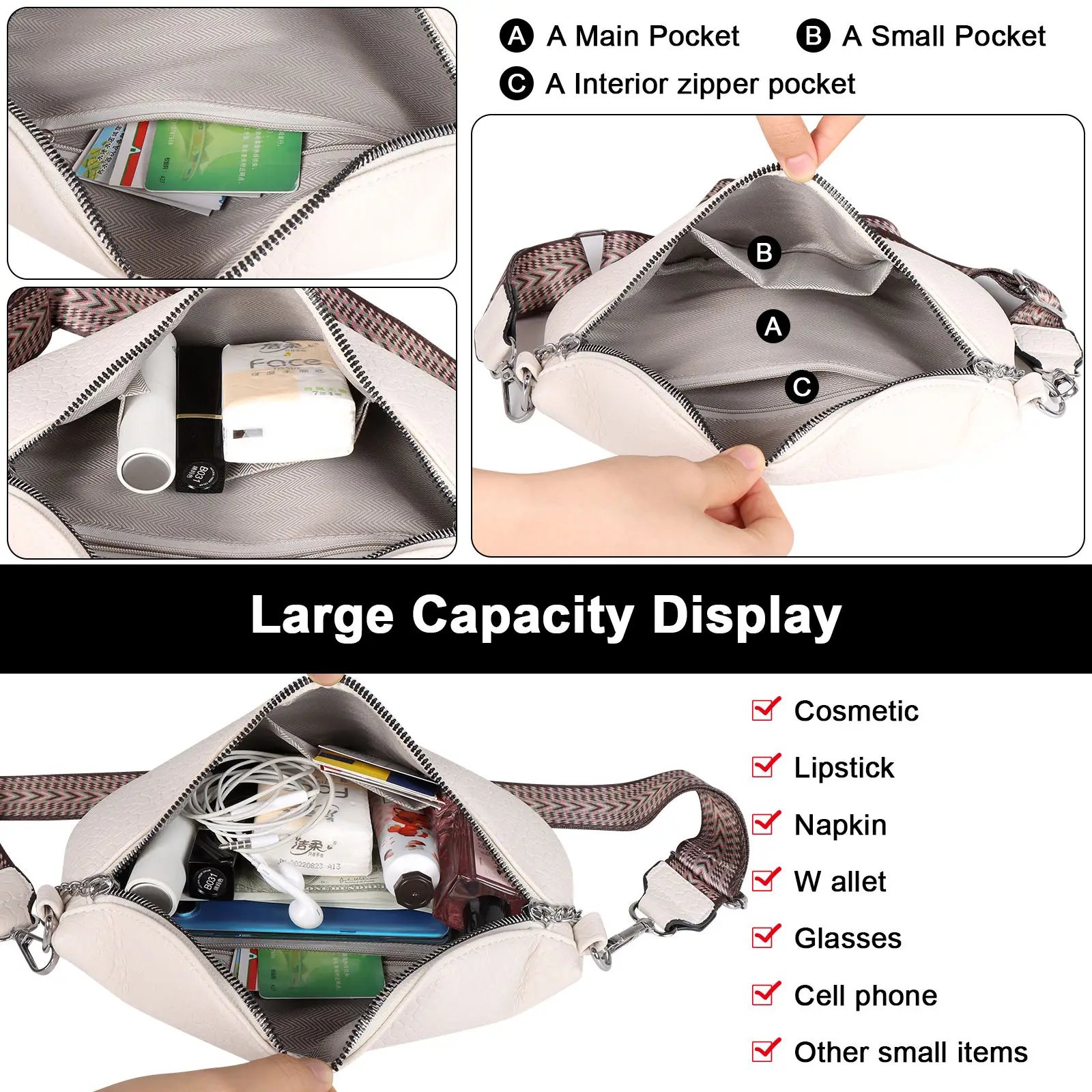 حقيبة خصر مخصصة مع فتحة لبطاقة الائتمان حقيبة كروس نسائية مخصصة حزمة مراوح حقيبة كتف للتسوق والسفر