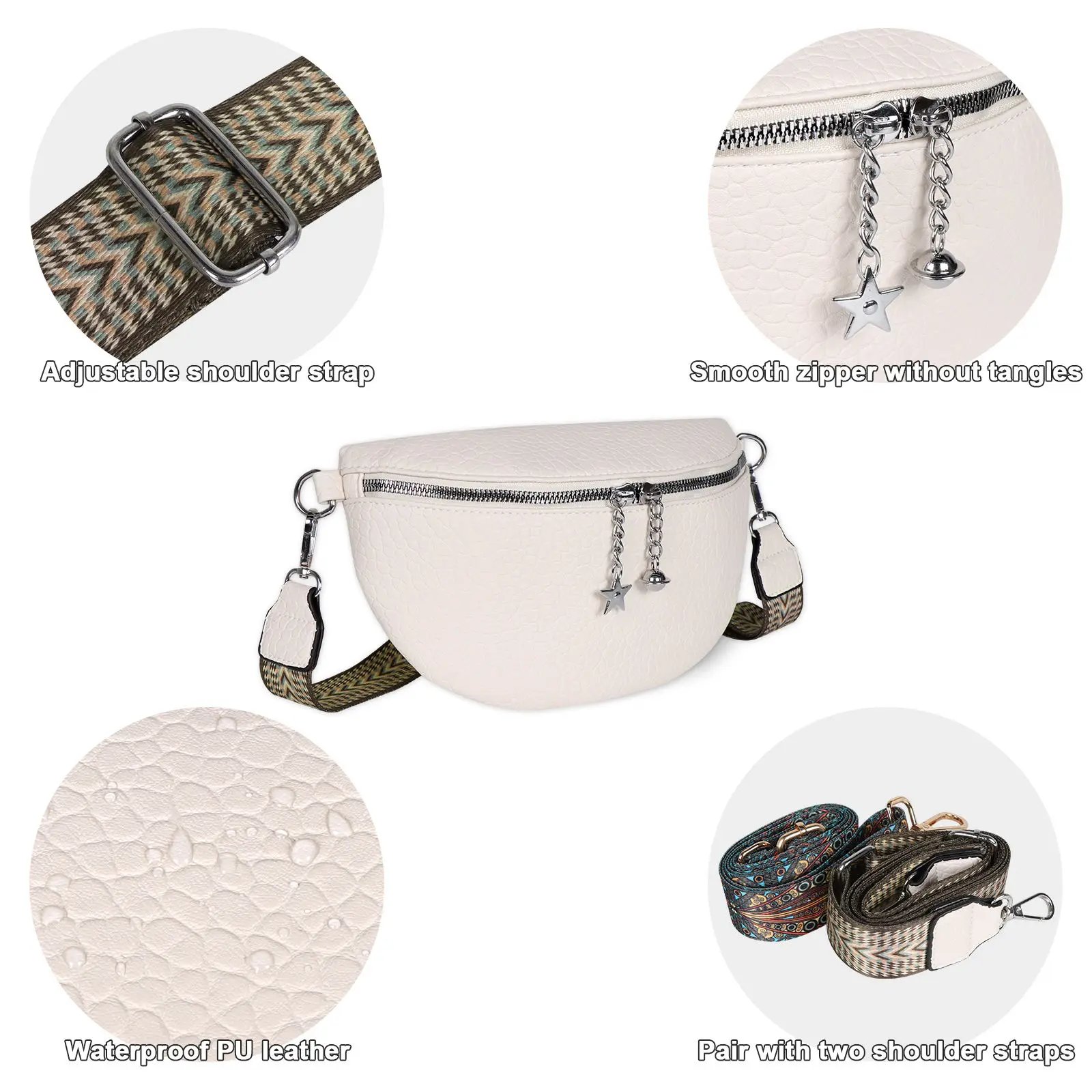 حقيبة خصر مخصصة مع فتحة لبطاقة الائتمان حقيبة كروس نسائية مخصصة حزمة مراوح حقيبة كتف للتسوق والسفر