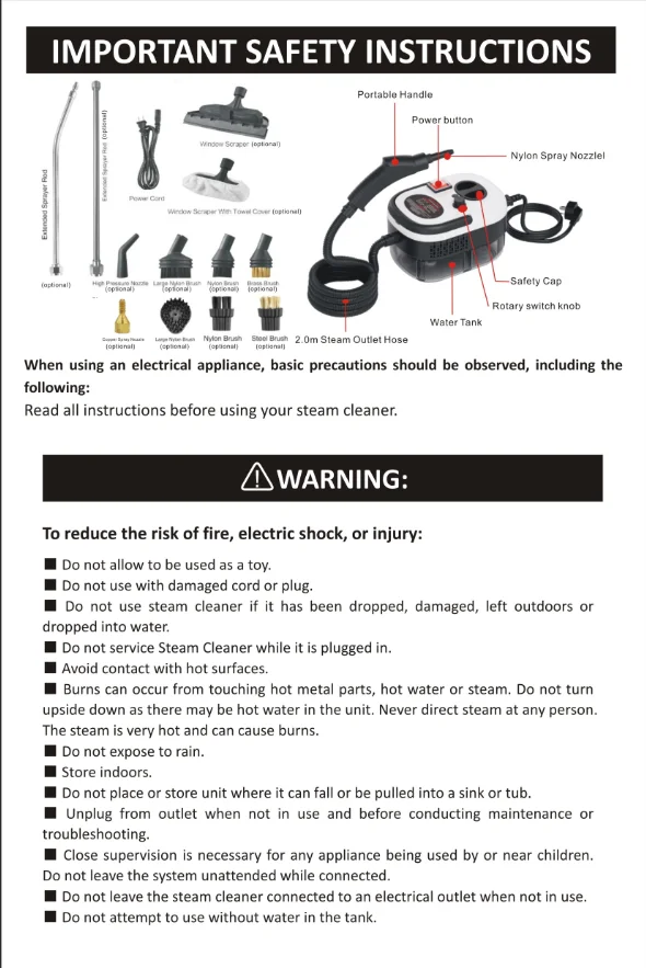 منظفات البخار المحمولة ذات درجة الحرارة العالية ودرجة الحرارة 2500 وات، مكيف الهواء، غطاء المطبخ، آلة تنظيف البخار للسيارة، الأرضية والمزيد من التنظيف منظفات البخار المحمولة ذات درجة الحرارة العالية ودرجة الحرارة 2500 وات، مكيف الهواء، غطاء المطبخ، آلة تنظيف البخار للسيارة، الأرضية والمزيد من التنظيف