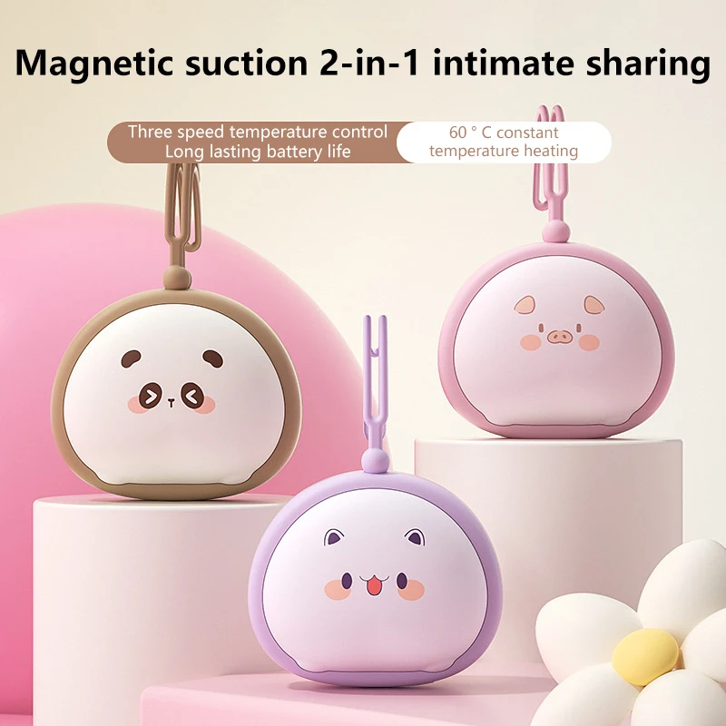 Digital Display Hand Warmer with 2-Hour Fast Charge & 6-Hour Heat, USB Rechargeable Plush Portable Warmer for Women 2026 New
