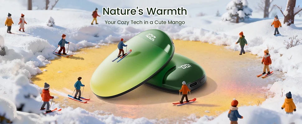 Portable Hand Warmers Rechargeable 2 Pack with Display Screen 2-in-1 Magnetic Electric Hand Warmers for Camping Christmas Gift